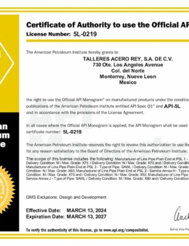 Certificate (5L-0219)